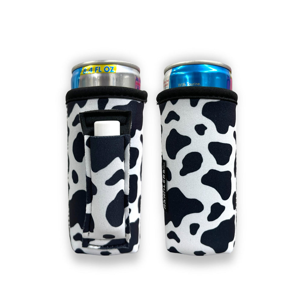 Black & White Cow Print 8-10oz Slim Can Handler™ - Drink Handlers
