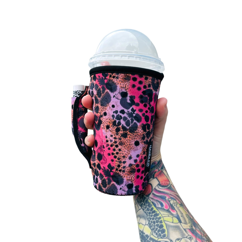 Blushing Leopard 20oz Large Coffee / Tea / Tumbler Handler™ - Drink Handlers