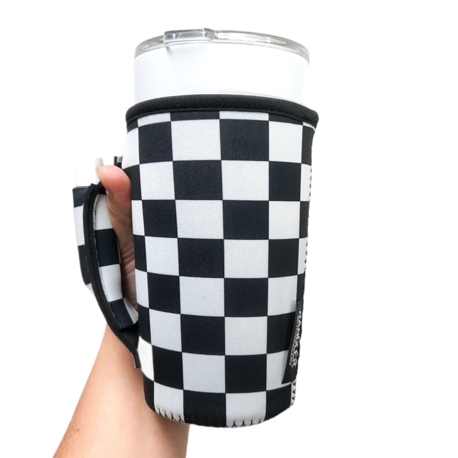 Checkerboard 25-35oz Tumbler With Handle Sleeve – Drink Handlers