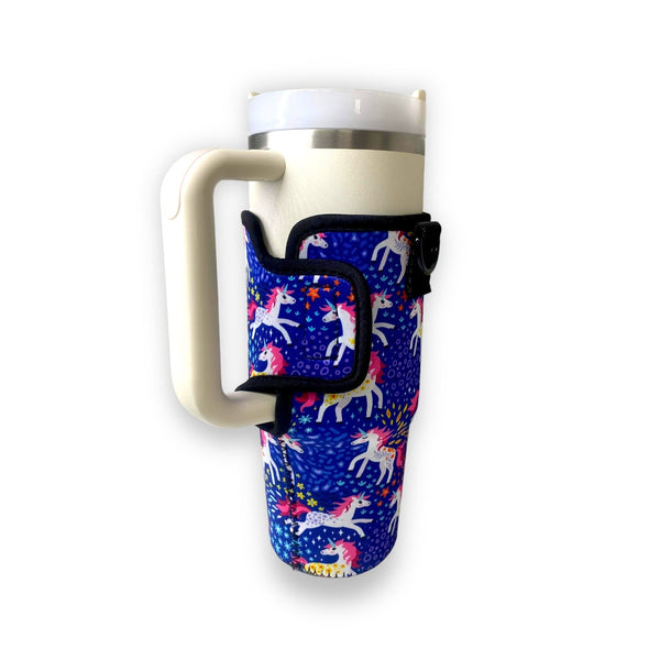 Unicorns 25-35oz Tumbler With Handle Sleeve - Drink Handlers