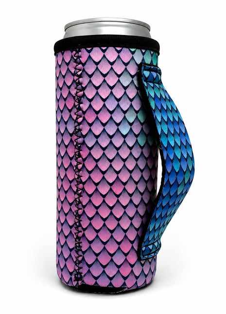 12oz Slim Can Handler™ Purple Mermaid No Pocket - Drink Handlers