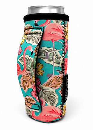 12oz Slim Can Handler™ Hawaiian Flamingo No Pocket