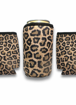 3 - Pack 12oz Regular Can Sleeve Leopard - Drink Handlers