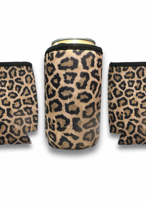 3 - Pack 12oz Regular Can Sleeve Leopard - Drink Handlers