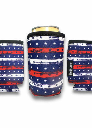 3 - Pack 12oz Regular Can Sleeve Stars and Stripes - Drink Handlers