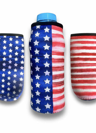 3 - Pack No Handle 16oz Water Bottle Sleeve - Merica - Drink Handlers