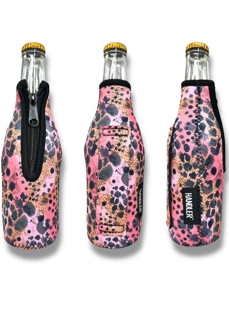 3 - Pack No Pocket 12oz Bottleneck Handler - Blushing Leopard - Drink Handlers