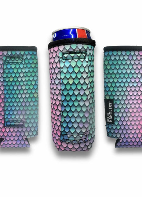 3 - Pack No - Pocket 12oz Slim Can Handler™ Purple Mermaid - Drink Handlers