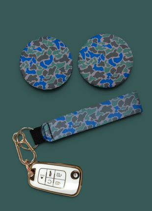 Salt Water Camo Neoprene Car Coasters