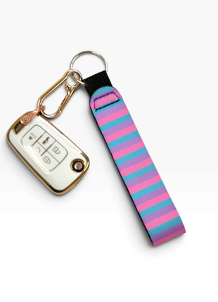 Sugar Stripes Wristlet Keychain
