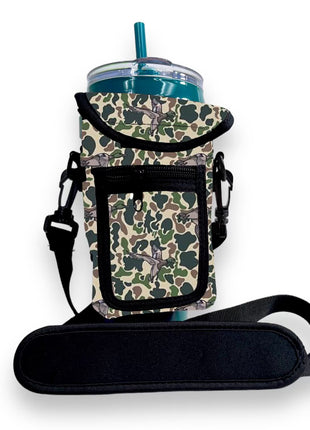 Green Duck Camo Wrap Around Drink Pocket