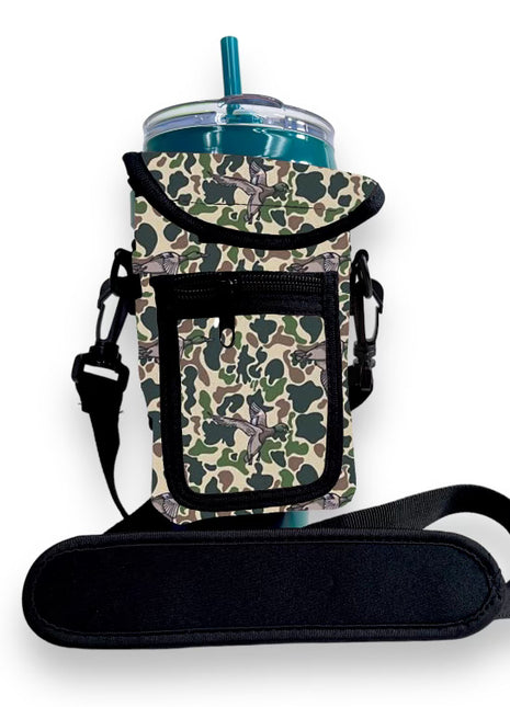 Green Duck Camo Wrap Around Drink Pocket