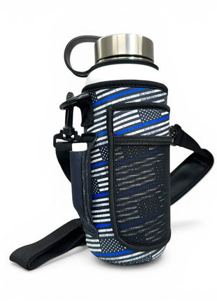 Back The Blue 30 - 40oz Tumbler Handler™ With Carrying Strap - Drink Handlers