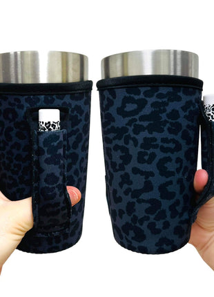 Black Leopard 20oz Large Coffee / Tea / Tumbler Handler™ - Drink Handlers