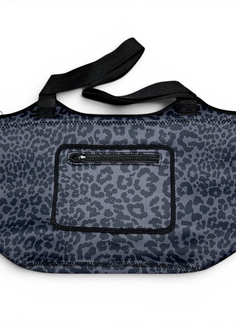 Black Leopard Neoprene Tote - Drink Handlers