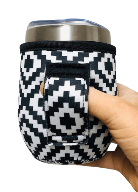 Black & White Aztec 12oz Wine Tumbler Handler™ - Limited Edition* - Drink Handlers