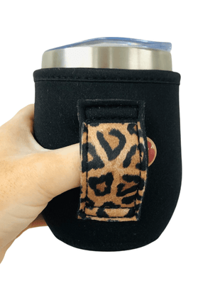 Black with Leopard 12oz Wine Tumbler Handler™ - Drink Handlers