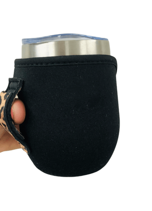 Black with Leopard 12oz Wine Tumbler Handler™ - Drink Handlers