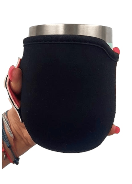 Black with Neon Pink 12oz Wine Tumbler Handler™ - Drink Handlers