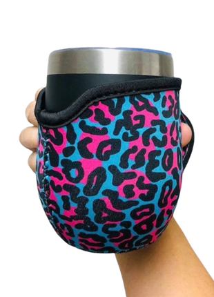 Blue Leopard 12oz Wine Tumbler Handler - Drink Handlers