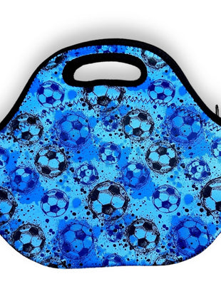 Blue Soccer Lunch Bag Tote - Drink Handlers