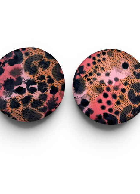 Blushing Leopard Neoprene Car Coasters - Drink Handlers
