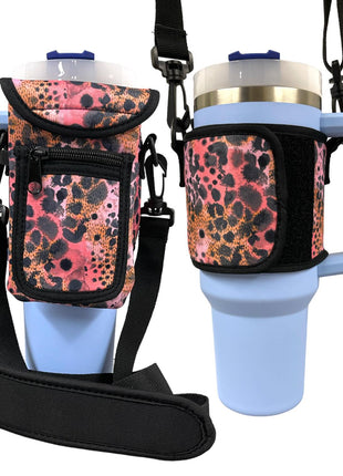 Blushing Leopard Wrap Around Drink Pocket *PREORDER* - Drink Handlers