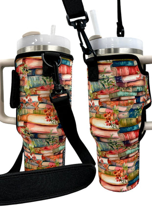 Books 40oz Tumbler With Handle Sleeve - Drink Handlers