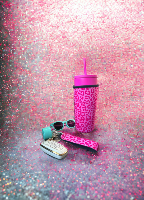 Bubble Gum Kitty 20oz Large Coffee / Tea / Tumbler Handler™ - Drink Handlers