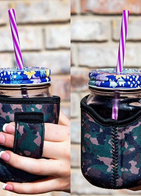 Camo 12oz Wine Tumbler Handler™ - Drink Handlers