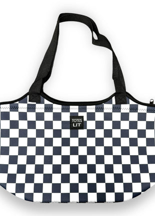 Checkerboard Print Neoprene Tote - Drink Handlers