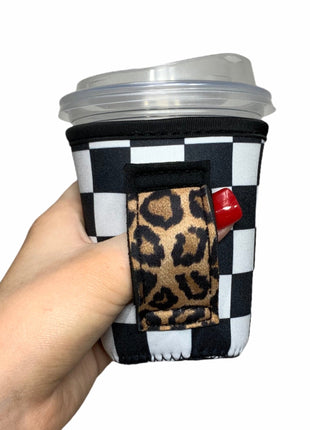 Checkerboard w/ Leopard Small & Medium Coffee Handler™ - Drink Handlers