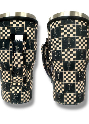 Checkered Skeletons 30oz Tumbler Handler™ - Drink Handlers