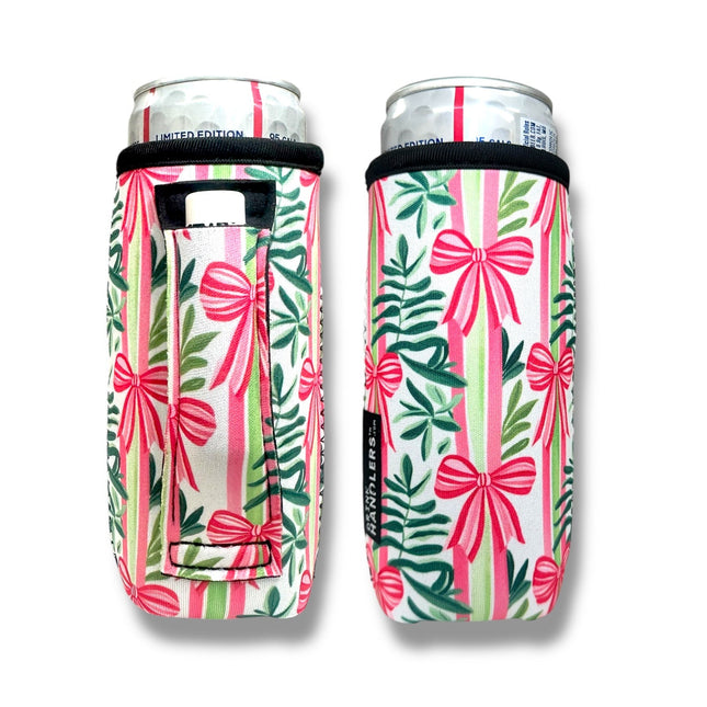 Christmas Bows 12 - 16oz Slim Can Handler™ - Drink Handlers