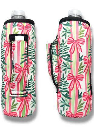 Christmas Bows 16 - 24oz Soda & Water Bottle / Tallboy Can Handler™ - Drink Handlers