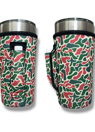 Christmas Camo 20oz Large Coffee / Tea / Tumbler Handler™ - Drink Handlers