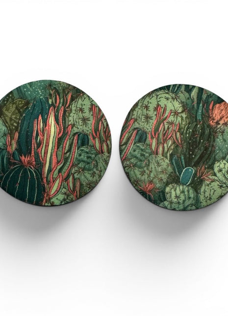 Coral Cactus Neoprene Car Coasters - Drink Handlers