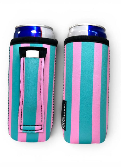 Cotton Candy Stripes 12 - 16oz Slim Can Handler™ - Drink Handlers