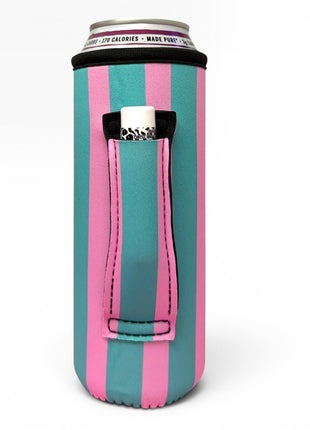 Cotton Candy Stripes 16 - 24oz Soda & Water Bottle / Tallboy Can Handler™ - Drink Handlers