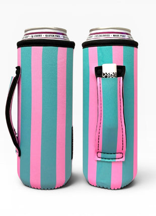 Cotton Candy Stripes 16 - 24oz Soda & Water Bottle / Tallboy Can Handler™ - Drink Handlers