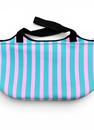 Cotton Candy Stripes Neoprene Beach Tote - Drink Handlers