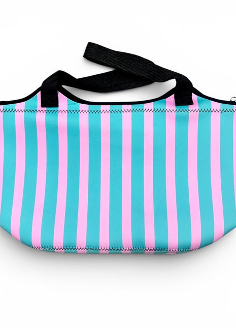 Cotton Candy Stripes Neoprene Beach Tote - Drink Handlers