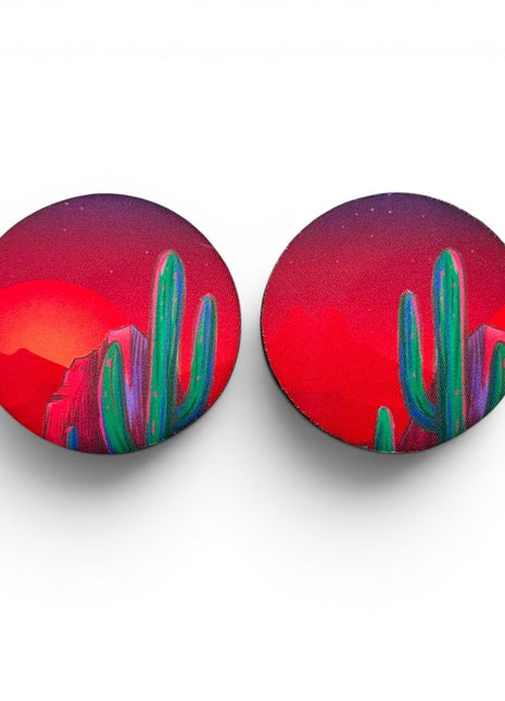 Desert Cactus Neoprene Car Coasters - Drink Handlers