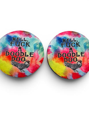 F*** A Doodle Doo Neoprene Car Coasters - Drink Handlers