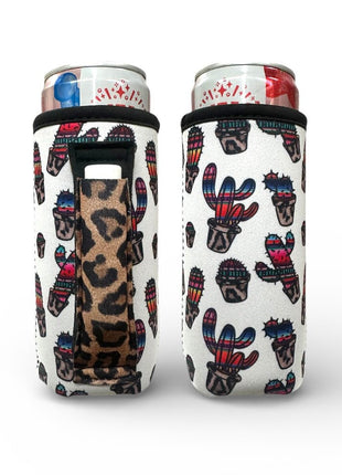Fiesta Cactus with Leopard 12oz Slim Can Handler™ - Drink Handlers