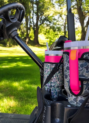 Fish Camo 40oz Tumbler With Handle Sleeve - Drink Handlers