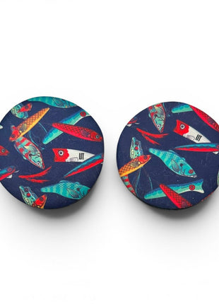 Fishing Lures Neoprene Car Coasters - Drink Handlers