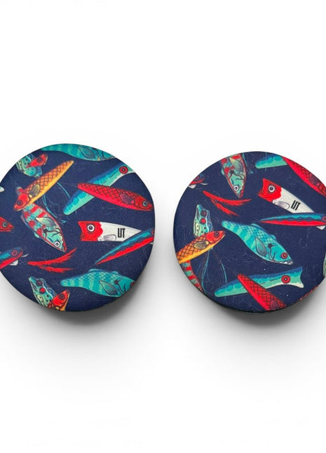 Fishing Lures Neoprene Car Coasters - Drink Handlers