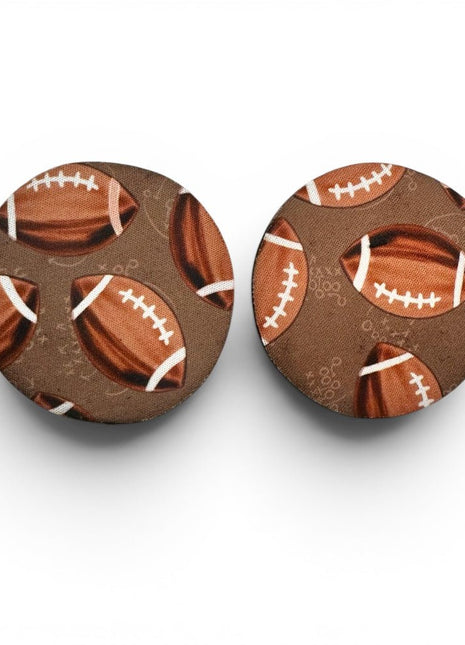 Footballs Neoprene Car Coasters - Drink Handlers