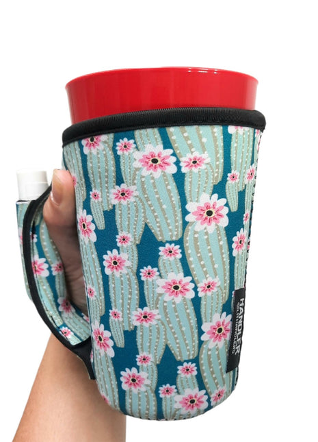Green Cactus 16oz PINT Glass / Medium Fountain Drinks and Tumbler Handlers™ - Drink Handlers
